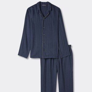 Intimissimi Men's Gray Striped Modal Pajama Sleepwear Set, Size XL